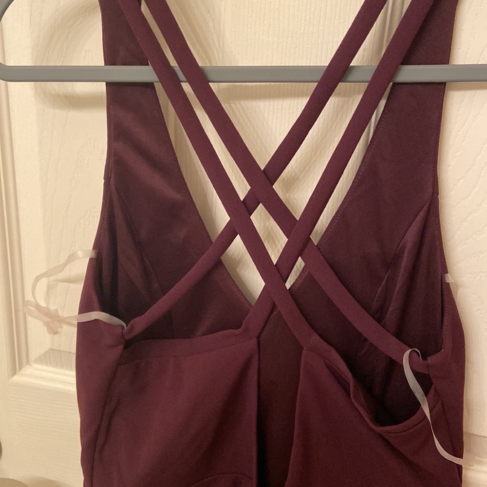 Women’s Burgundy Midi tank top dress - Picture 3 of 5